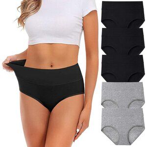 Cotton Women's Briefs Mid Waist Full Coverage No Muffin Top 5 Pack